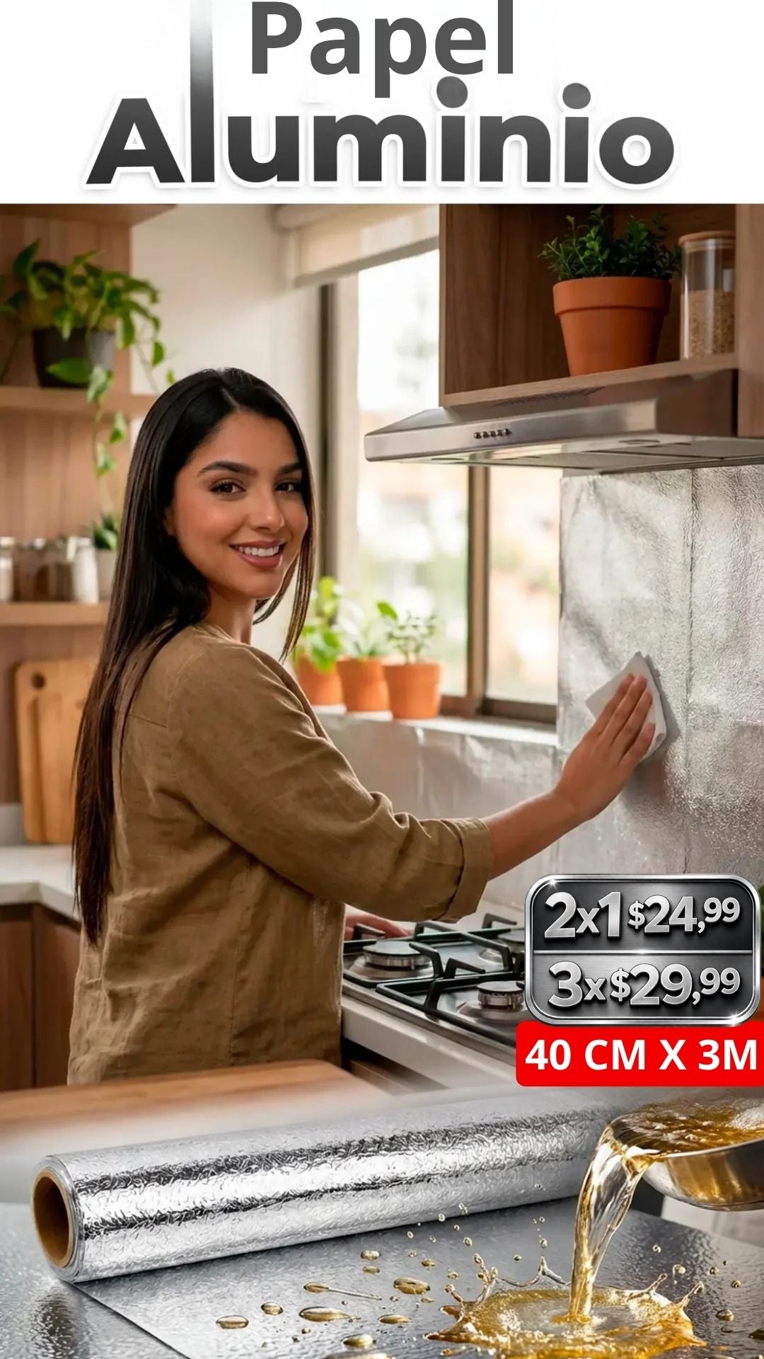 Papel Aluminio Adesivo