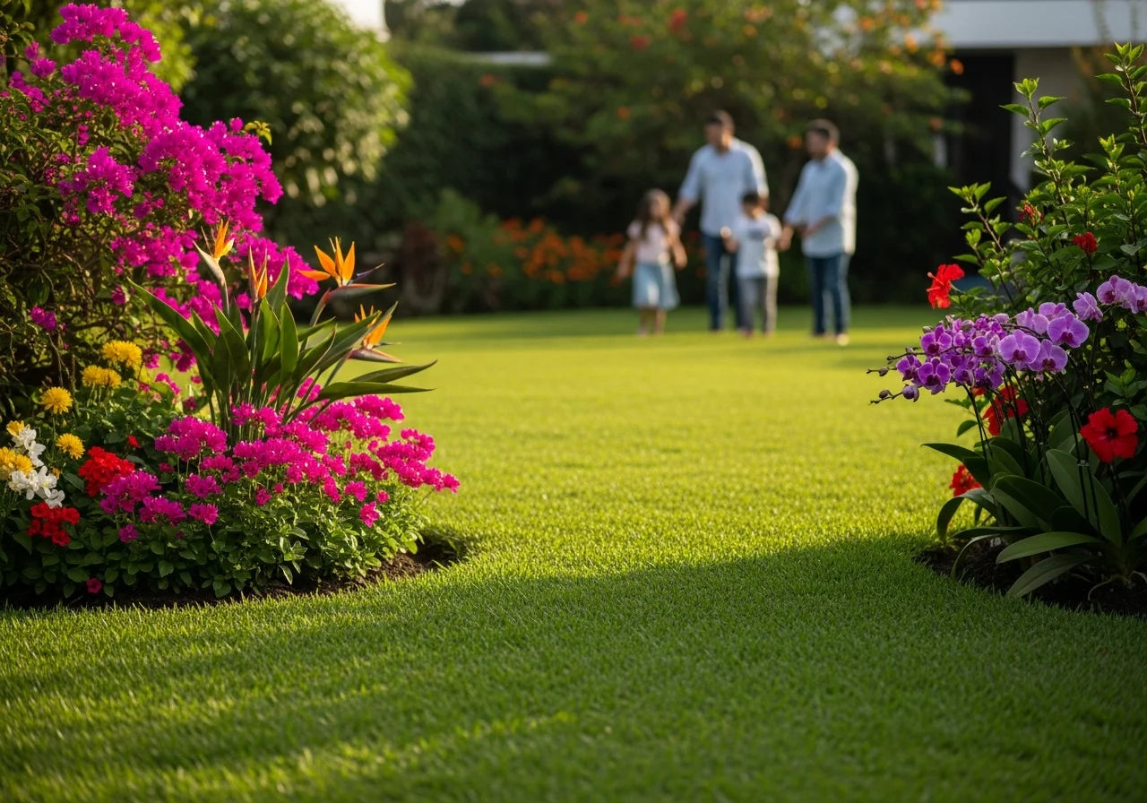 Jardín verde y frondoso en Ecuador
